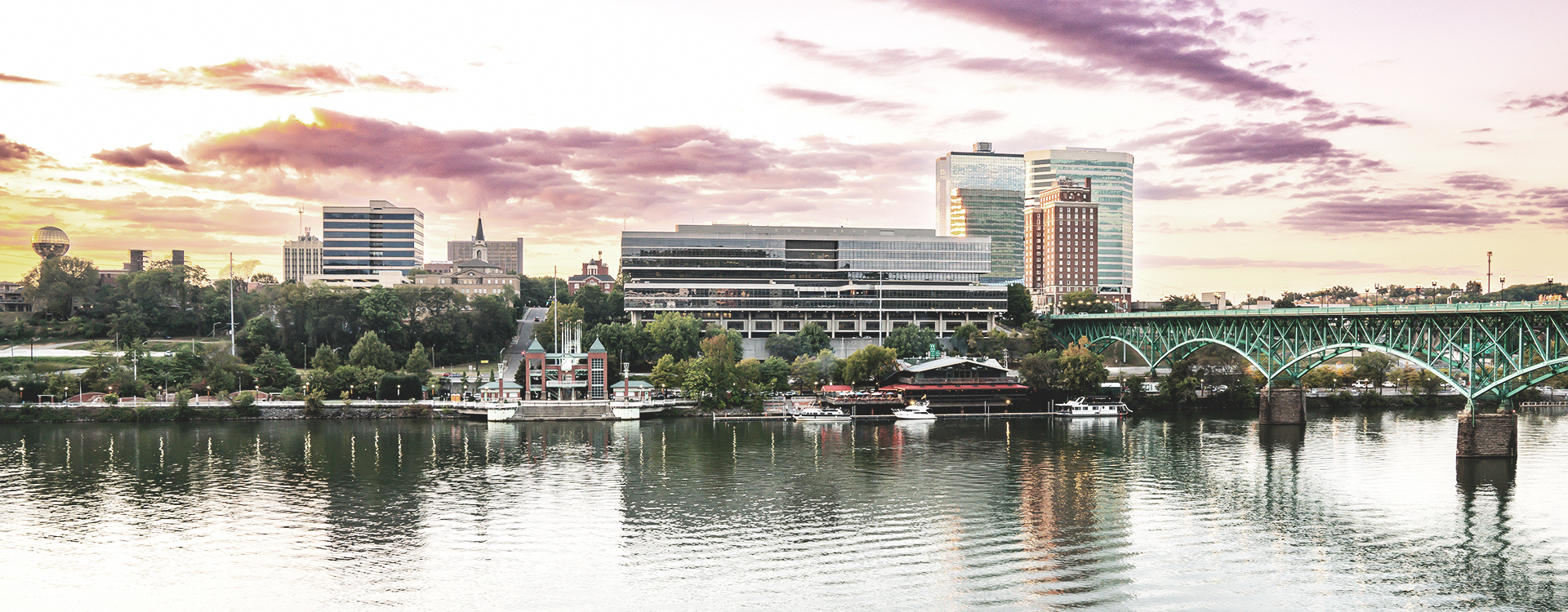 Knoxville, Tennessee City Skyline at sunset