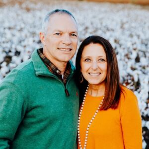 Todd Clippard and wife Rhonda cotton field